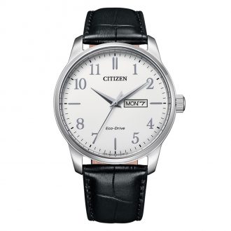 Citizen | Classic White Dial Leather Strap Watch | BM8550-14A