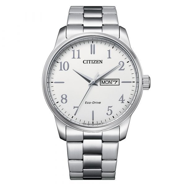 Citizen Classic men's watch with white dial and stainless steel bracelet model BM8550-81A