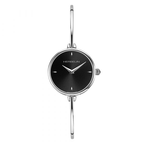 Michel Herbelin FIL bangle women's watch with black dial model 17206/B14