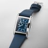 Oris rectangular blue dial and strap watch model 01 561 7783 4065-07 5 19 17