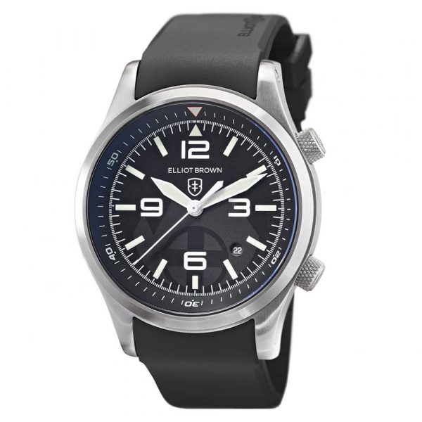 Elliot Brown Canford Mountain Rescue edition black dial watch and strap model 202-012-R01