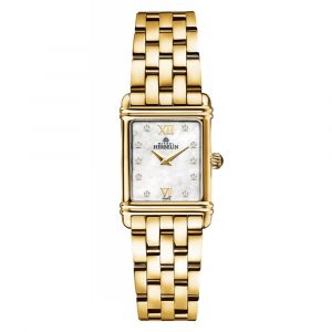 Michel Herbelin Art Deco women's gold tone bracelet watch model 17478/P59B2P