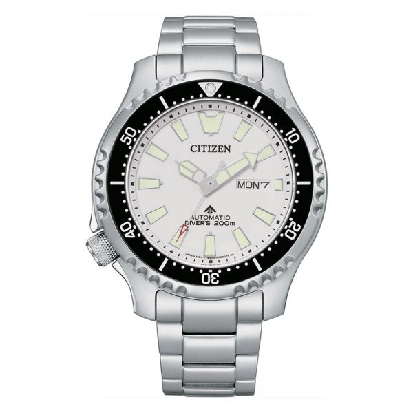 Citizen NY0150-51A Promaster diver's auto watch with white dial and stainless steel case and bracelet