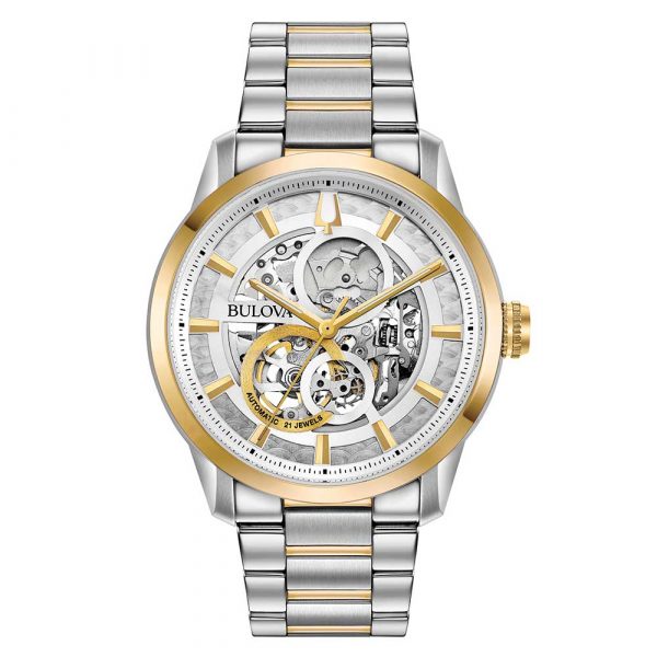 Bulova Sutton skeleton dial bracelet watch model 98A214