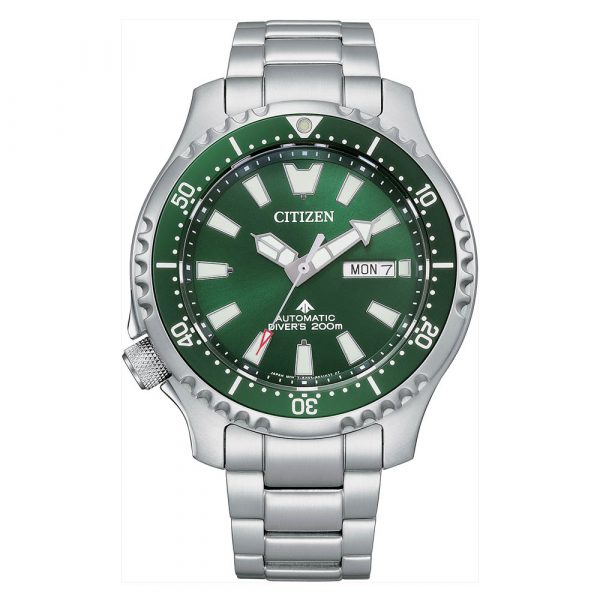 Citizen NY0151-59X Promaster diver's auto watch with green dial and stainless steel case and bracelet