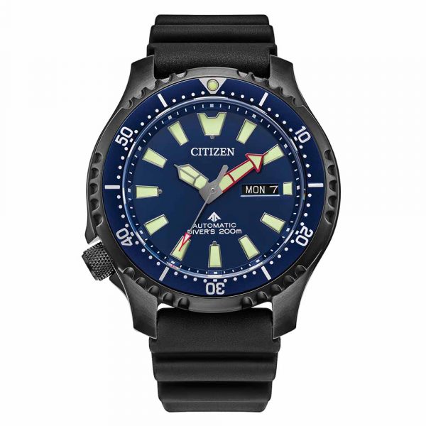 Citizen NY0158-09L Promaster diver's auto watch with blue dial and black polyurethane strap