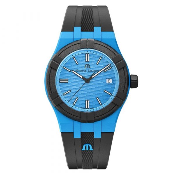Maurice Lacroix #Tide blue black watch model A12008-80080-300-0