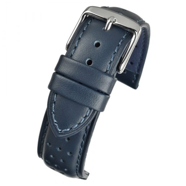 WH823 Goodwood blue perforated leather watch strap