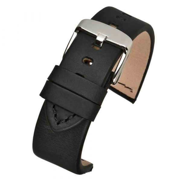 Houghton WH840 black smooth watch strap