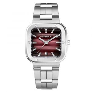 Michel Herbelin Cap Camarat red dial watch square case model 12246/B18