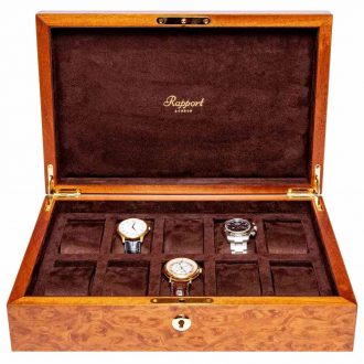 Rapport | Heritage Ten Watch Collector Box Burr Walnut | L275