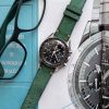 Two Stitch Straps Winchester handmade two stitch green suede watch strap TS.SUEDE.GREEN