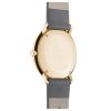 Junghans womens max bill Damen Quartz watch with gold case and grey leather strap model 47-7854.02