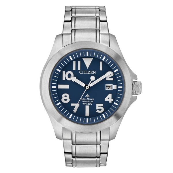 Citizen Tough Super Titanium bracelet watch with blue dial