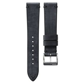 Bayswater | Handmade Two Stitch Coal Leather Strap | TS.COAL