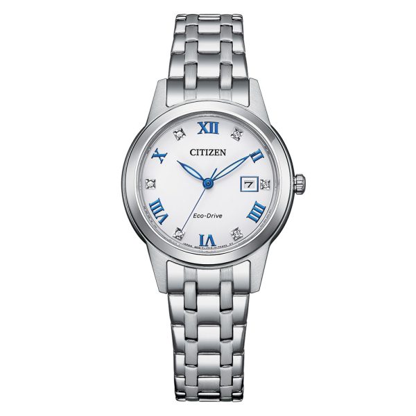 Citizen Silhouette Crystal bracelet watch with white dial model FE1240-81A