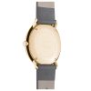 Junghans womens max bill Damen Quartz watch with gold case and grey leather strap model 47-7853.02