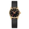 Mondaine MSE.30120.LB Evo2 30mm gold plated watch with black strap