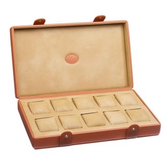Underwood | Tan Leather 10 Watch Storage Box | UN/211CALFTAN