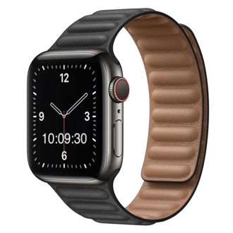Camden | Black Magnetic Leather Strap to fit Apple Watch® | APL1107
