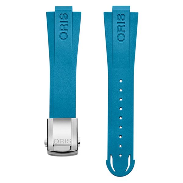 Oris 07 4 22 75FC Aquis blue rubber watch strap 22mm complete for model 7769