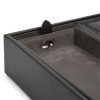Wolf 306402 Blake valet tray with cuff black and grey