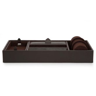 Wolf | Blake Valet Tray with Cuff Brown | 306406