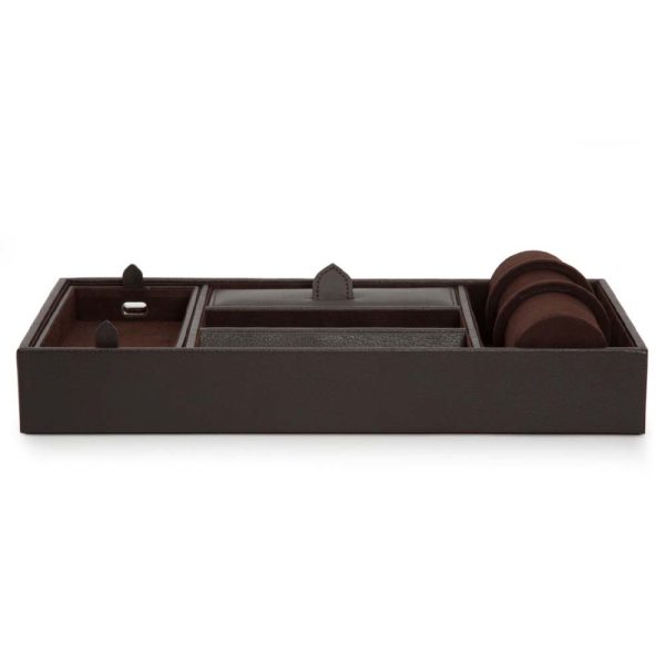 Wolf 306406 Blake valet tray with cuff brown