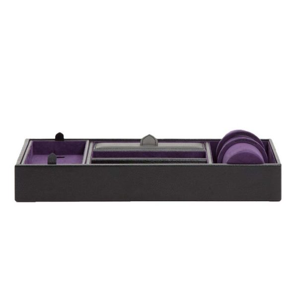 Wolf 306428 Blake valet tray with cuff black and purple