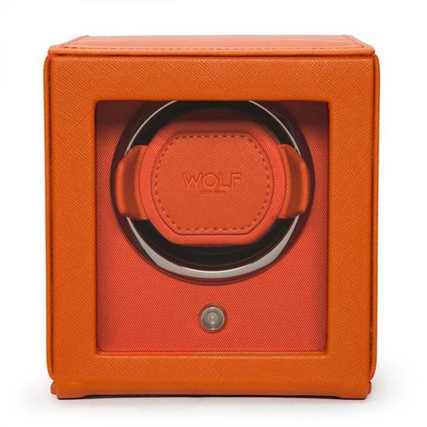 Wolf 461139 Cub orange single watch winder with cover