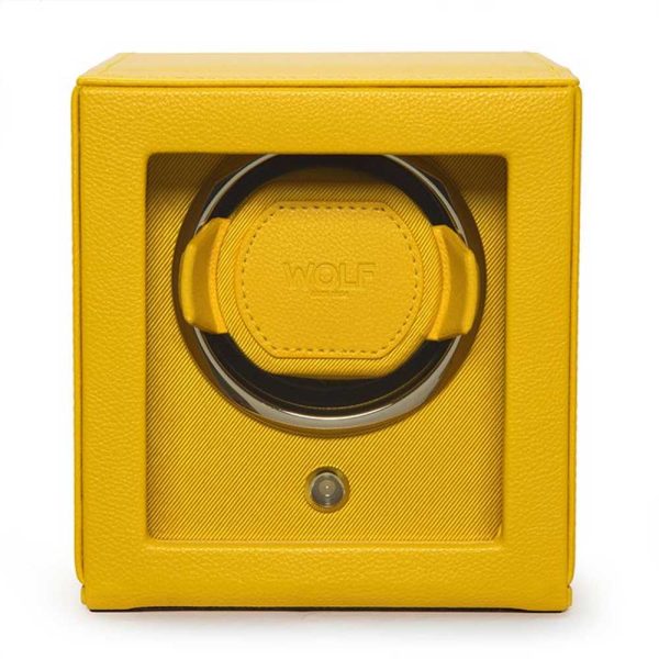 Wolf 461192 Cub yellow single watch winder with cover