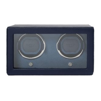 WOLF | Cub Navy Double Watch Winder With Cover | 461217
