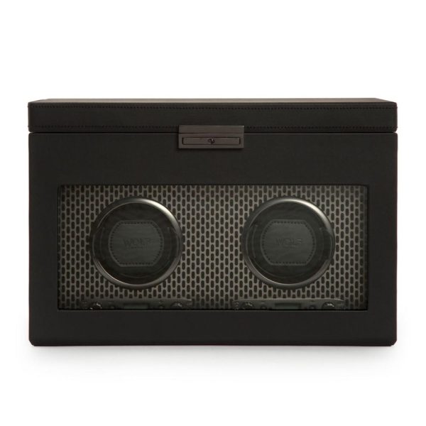 Wolf 469303 Axis double watch winder with storage powder coated