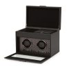 Wolf 469303 Axis double watch winder with storage powder coated