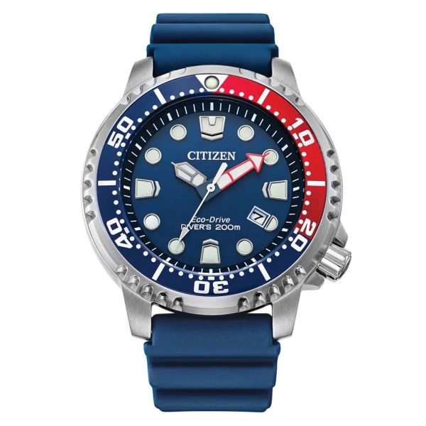Citizen BN0168-06L Promaster Diver Pepsi bezel mens watch