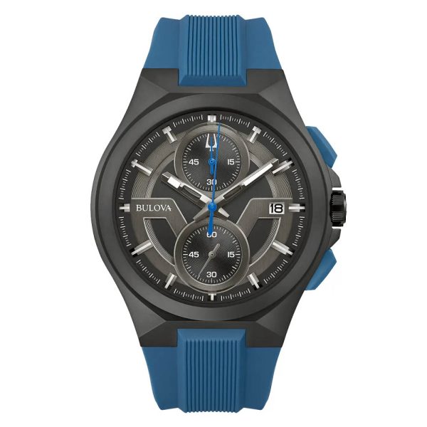 Bulova 98B380 Maquina black and blue chrono watch