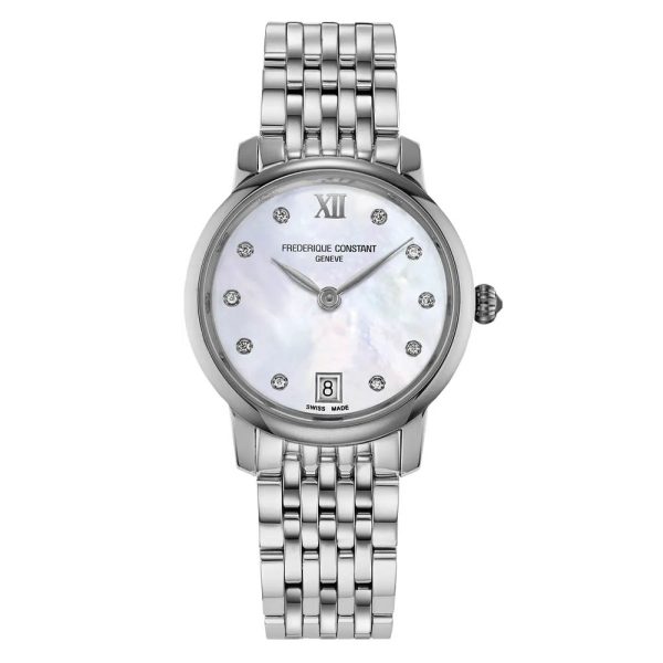 Frederique Constant FC-220MPWD1S26B Slimline steel diamond dial bracelet watch