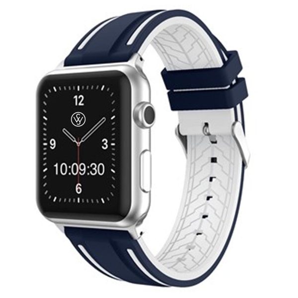 lbs APS2406 Cowes silcone navy white strap to fit Apple watch
