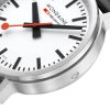 Mondaine MST.4101B.LBV.2SE Stop2Go 41mm white dial black strap watch