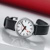 Mondaine MST.4101B.LBV.2SE Stop2Go 41mm white dial black strap watch