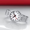 Mondaine MST.4101B.SJ.2SE Stop2Go 41mm white dial bracelet watch