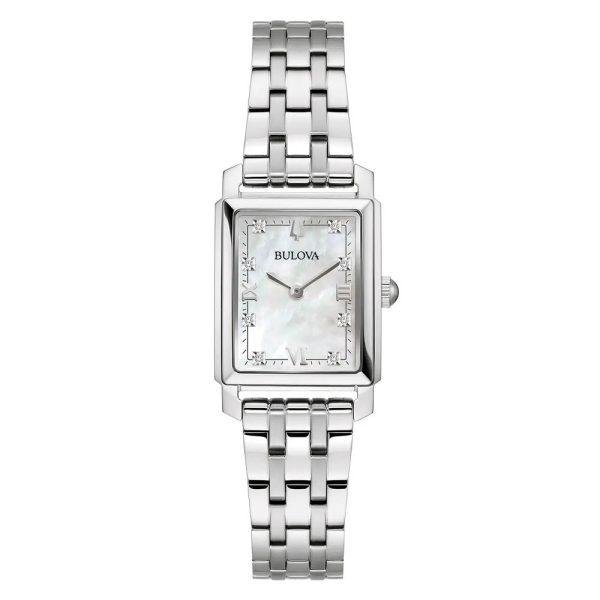 Bulova 96P244 Sutton Rectangular bracelet watch white dial